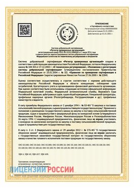Приложение к сертификату для ИП Питкяранта Сертификат СТО 03.080.02033720.1-2020
